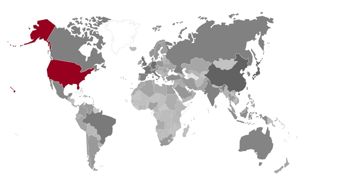 Geography of where VFC LP operates.