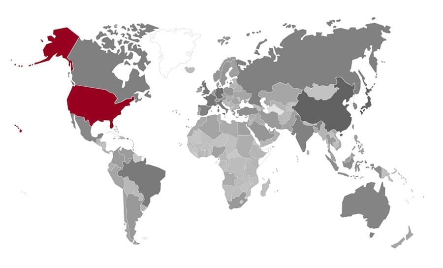 Geography of where VFC LP operates.