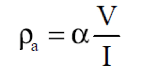 An equation used by VFC LP when doing a soil resistivity test