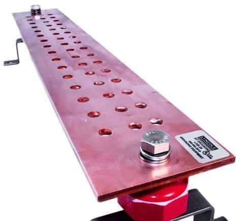 A red beam used for lightning protection implementation.