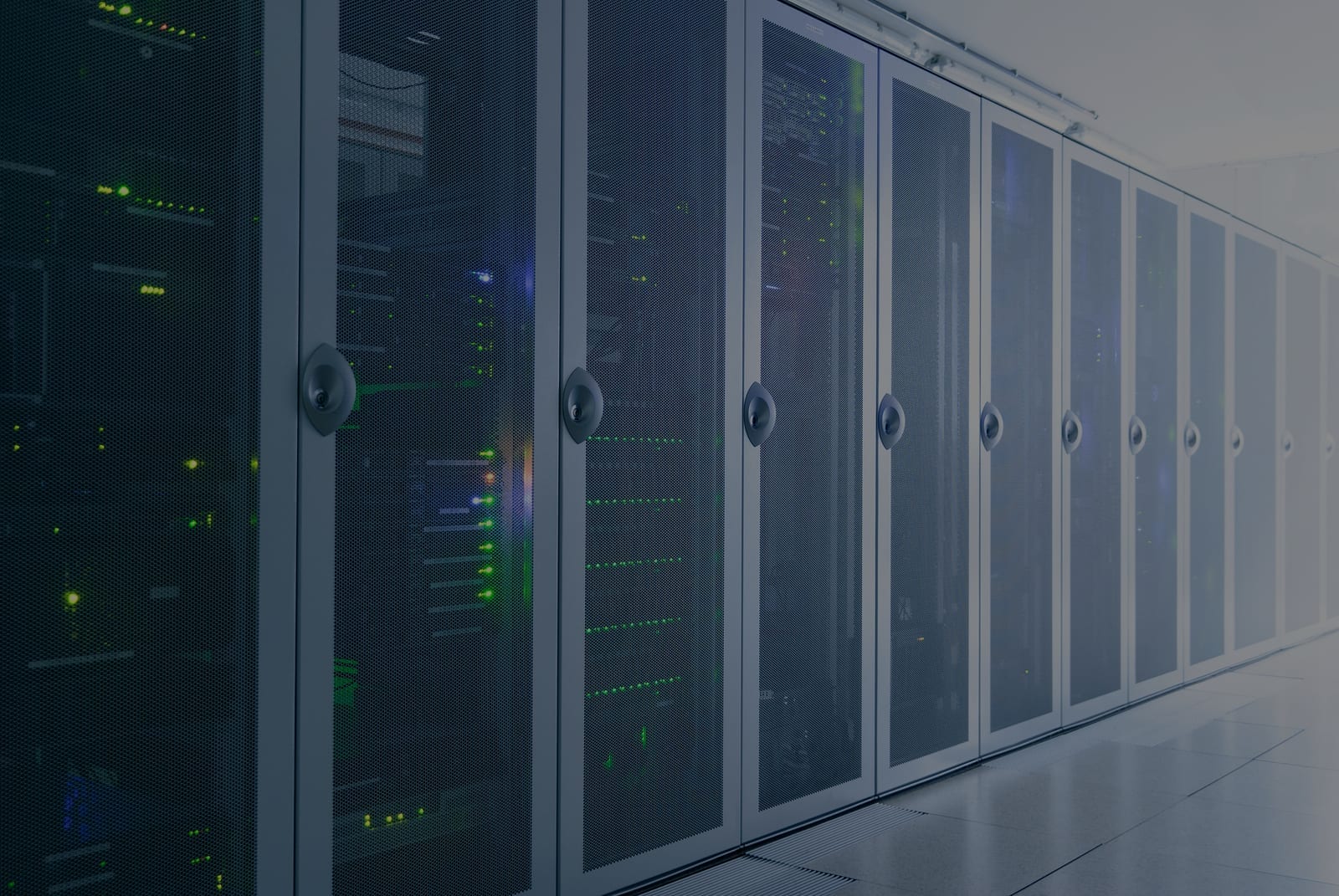 A server room that uses data center lightning protection.