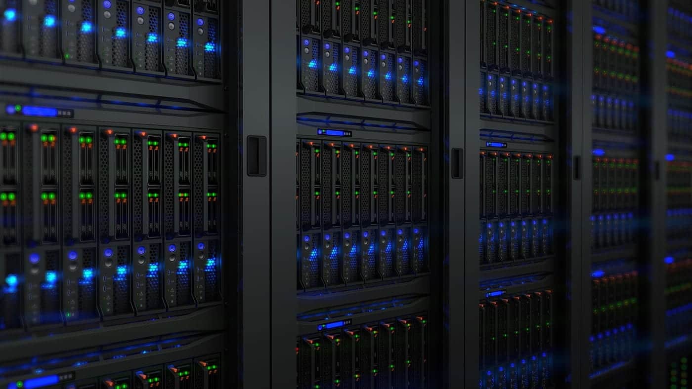 A photo of how lightning grounding products can be used to protect computer servers.