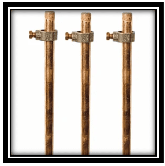 A photo of Driven Grounding Rods in a VFC LP grounding system