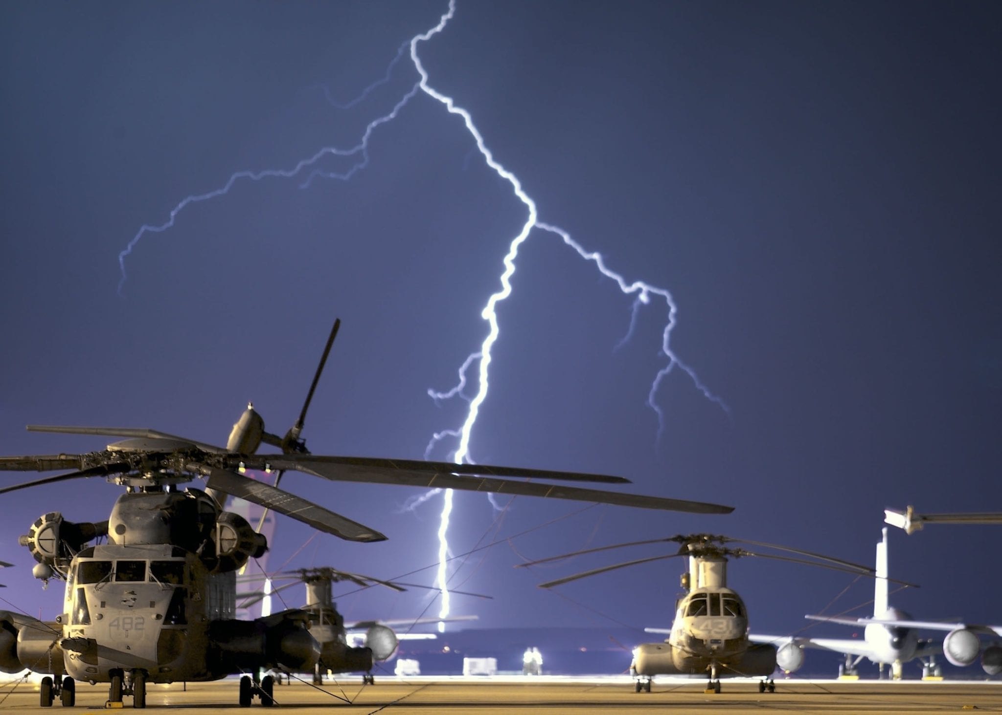 A base that uses lightning protection for military facilities.